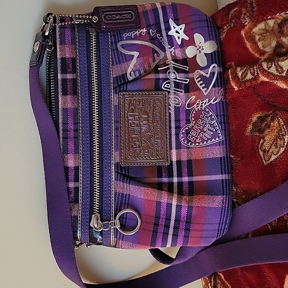 Vintage Coach Poppy Tartan Plaid Limited edition Crossbody.